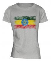 Ethiopa Distressed Flag Ladies T-Shirt