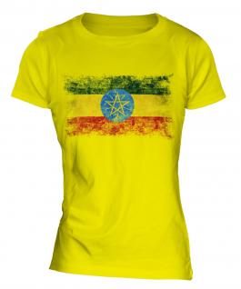 Ethiopa Distressed Flag Ladies T-Shirt
