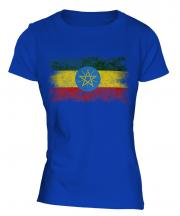 Ethiopa Distressed Flag Ladies T-Shirt