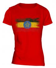 Ethiopa Distressed Flag Ladies T-Shirt