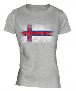 Faroe Islands Distressed Flag Ladies T-Shirt