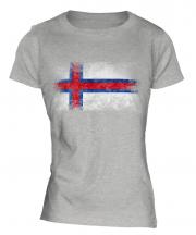 Faroe Islands Distressed Flag Ladies T-Shirt