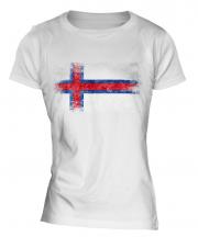Faroe Islands Distressed Flag Ladies T-Shirt
