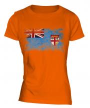 Fiji Distressed Flag Ladies T-Shirt