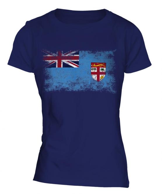 Fiji Distressed Flag Ladies T-Shirt