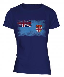Fiji Distressed Flag Ladies T-Shirt