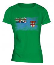 Fiji Distressed Flag Ladies T-Shirt