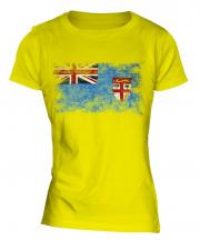 Fiji Distressed Flag Ladies T-Shirt