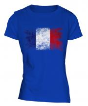 France Distressed Flag Ladies T-Shirt