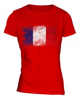 France Distressed Flag Ladies T-Shirt