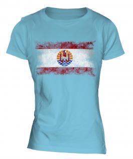 French Polynesia Distressed Flag Ladies T-Shirt