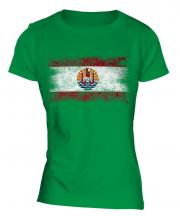 French Polynesia Distressed Flag Ladies T-Shirt