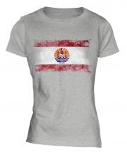 French Polynesia Distressed Flag Ladies T-Shirt