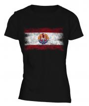 French Polynesia Distressed Flag Ladies T-Shirt