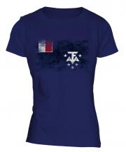 French Southern And Antarctic Lands Distressed Flag Ladies T-Shirt