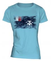 French Southern And Antarctic Lands Distressed Flag Ladies T-Shirt