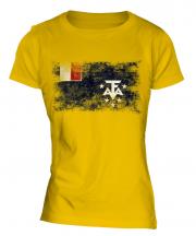 French Southern And Antarctic Lands Distressed Flag Ladies T-Shirt