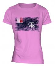 French Southern And Antarctic Lands Distressed Flag Ladies T-Shirt