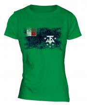 French Southern And Antarctic Lands Distressed Flag Ladies T-Shirt