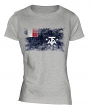 French Southern And Antarctic Lands Distressed Flag Ladies T-Shirt