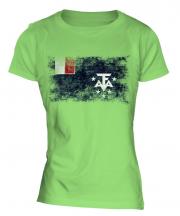 French Southern And Antarctic Lands Distressed Flag Ladies T-Shirt
