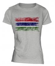 Gambia Distressed Flag Ladies T-Shirt