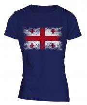 Georgia Distressed Flag Ladies T-Shirt