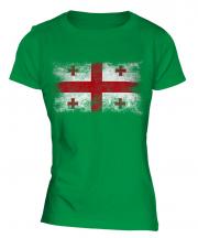 Georgia Distressed Flag Ladies T-Shirt