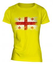 Georgia Distressed Flag Ladies T-Shirt