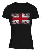 Georgia Distressed Flag Ladies T-Shirt