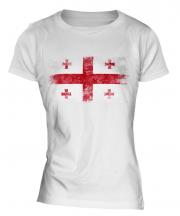 Georgia Distressed Flag Ladies T-Shirt