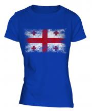 Georgia Distressed Flag Ladies T-Shirt