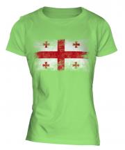 Georgia Distressed Flag Ladies T-Shirt