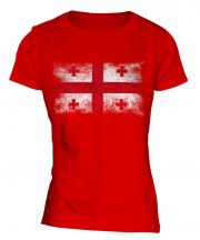 Georgia Distressed Flag Ladies T-Shirt