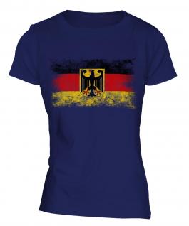 Germany State Distressed Flag Ladies T-Shirt
