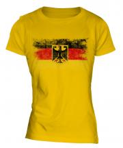 Germany State Distressed Flag Ladies T-Shirt