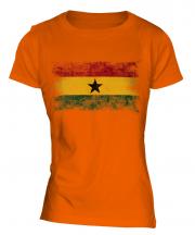 Ghana Distressed Flag Ladies T-Shirt