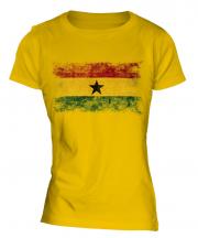 Ghana Distressed Flag Ladies T-Shirt