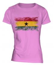 Ghana Distressed Flag Ladies T-Shirt