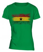 Ghana Distressed Flag Ladies T-Shirt