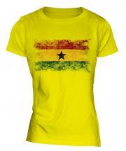 Ghana Distressed Flag Ladies T-Shirt