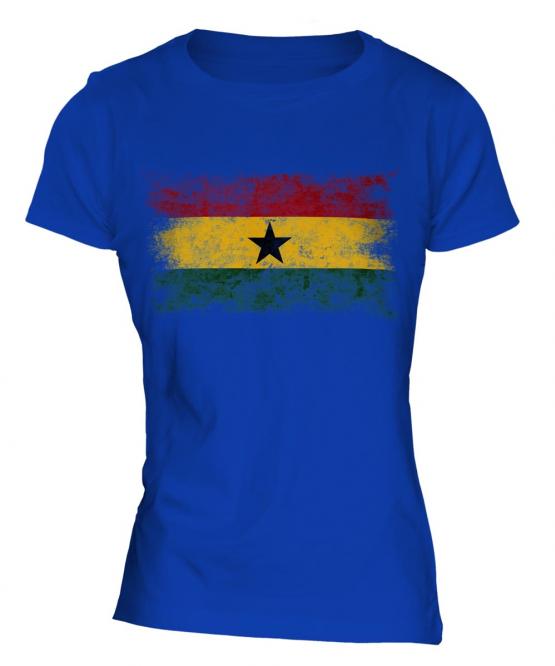 Ghana Distressed Flag Ladies T-Shirt