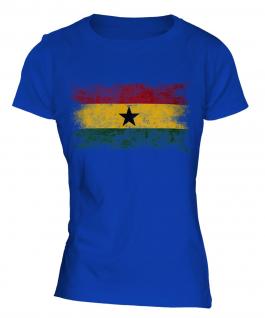 Ghana Distressed Flag Ladies T-Shirt