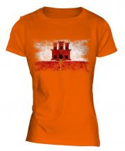 Gibraltar Distressed Flag Ladies T-Shirt