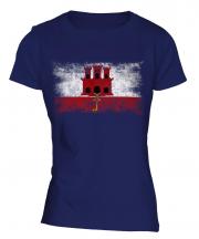 Gibraltar Distressed Flag Ladies T-Shirt