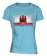 Gibraltar Distressed Flag Ladies T-Shirt