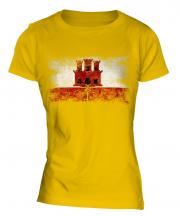 Gibraltar Distressed Flag Ladies T-Shirt