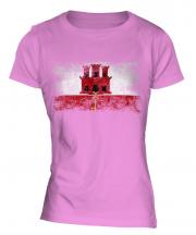 Gibraltar Distressed Flag Ladies T-Shirt