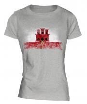 Gibraltar Distressed Flag Ladies T-Shirt