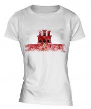 Gibraltar Distressed Flag Ladies T-Shirt